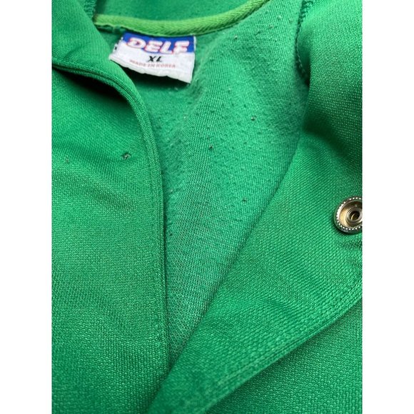 DELF Boston Basket Ball Jacket Vintage Snap ButtonMens Size XL Green and Yellow - Picture 4 of 9